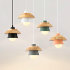 Veridia Stone Wood Pendant Light For Living Spaces