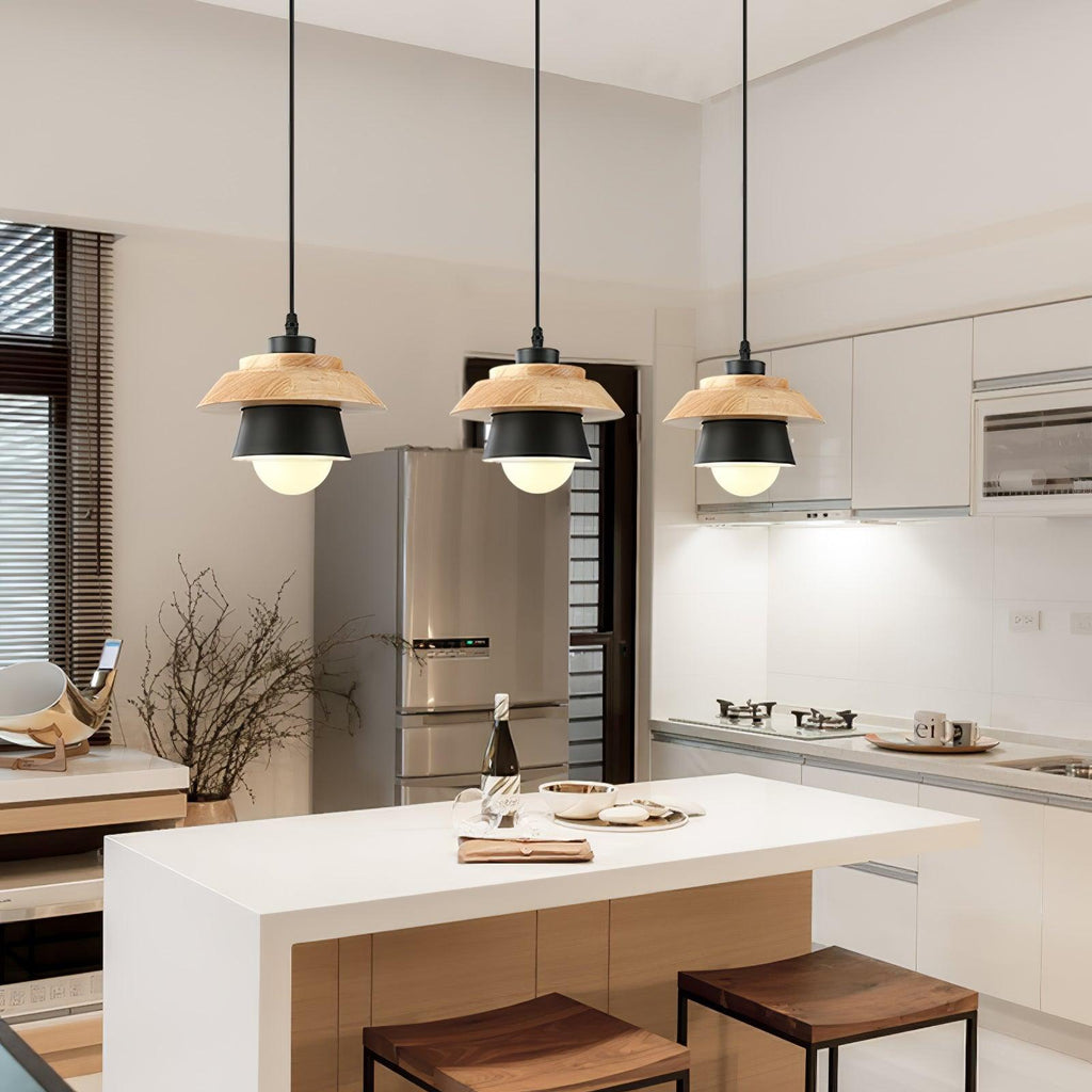 Veridia Stone Wood Pendant Light For Living Spaces