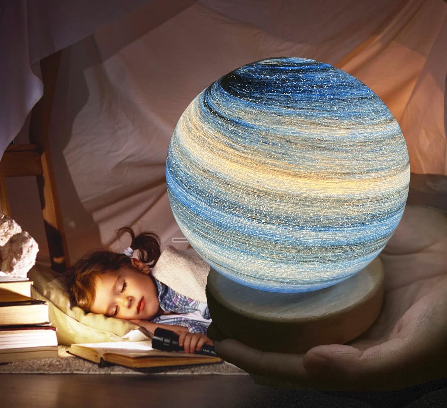 Lunara Lampada da Luna in Vetro