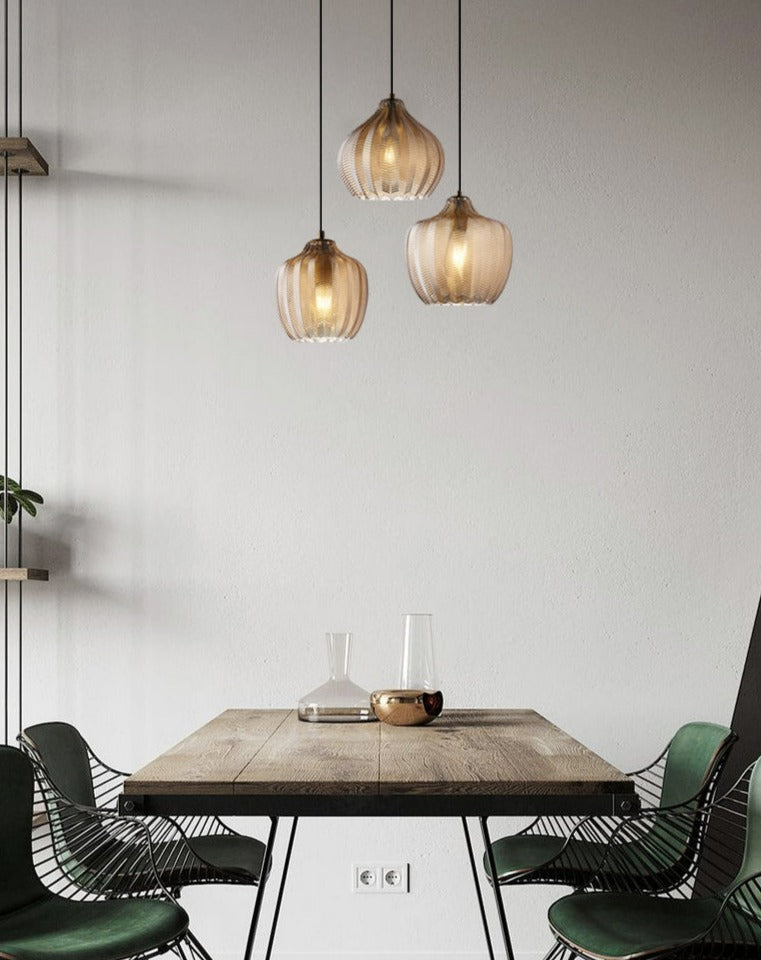 Marlo | Pendant Lights in Textured Glass
