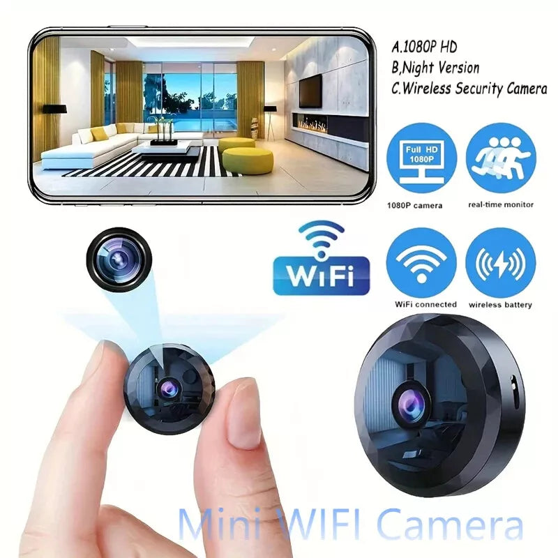 מצלמת אבטחה SentinelVue Mini 1080P WiFi עם שידור חי לנייד למעקב דיסקרטי בבית ובמשרד