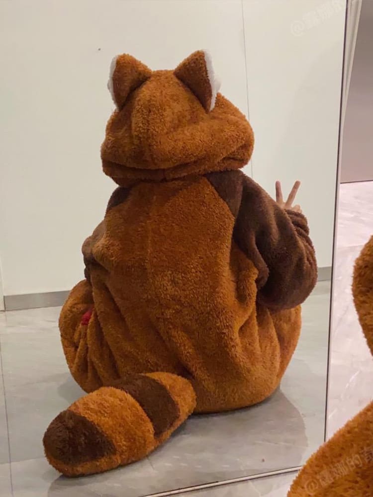 Kawaii Red Panda Pajama Set For Cozy Cartoon Sleepwear