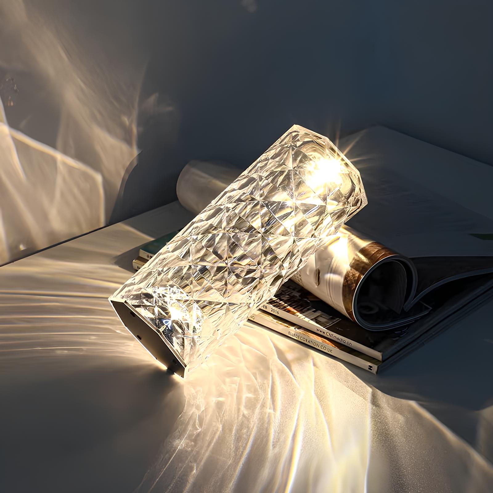 Lampada Luminara Crystal Touch, LED Dimmerabile a Cambiamento di Colore