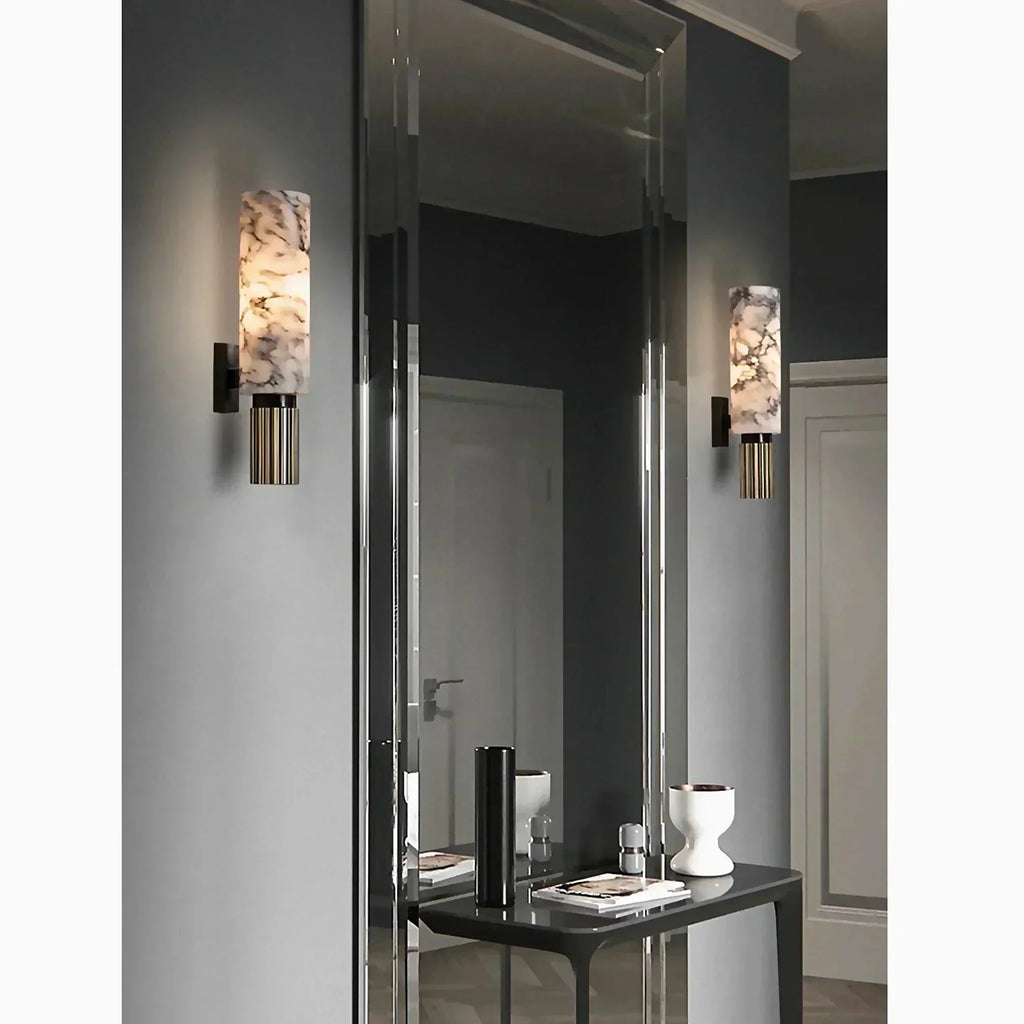 Lámpara de pared de mármol Aurelio | Lámpara de pared de piedra lujosa