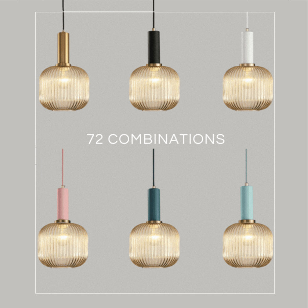 Nordic Fluted Glass Pendant Light for Modern Interiors