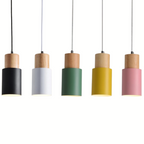 Lumiya Colorful Nordic Pendant Lamp With Wood Base