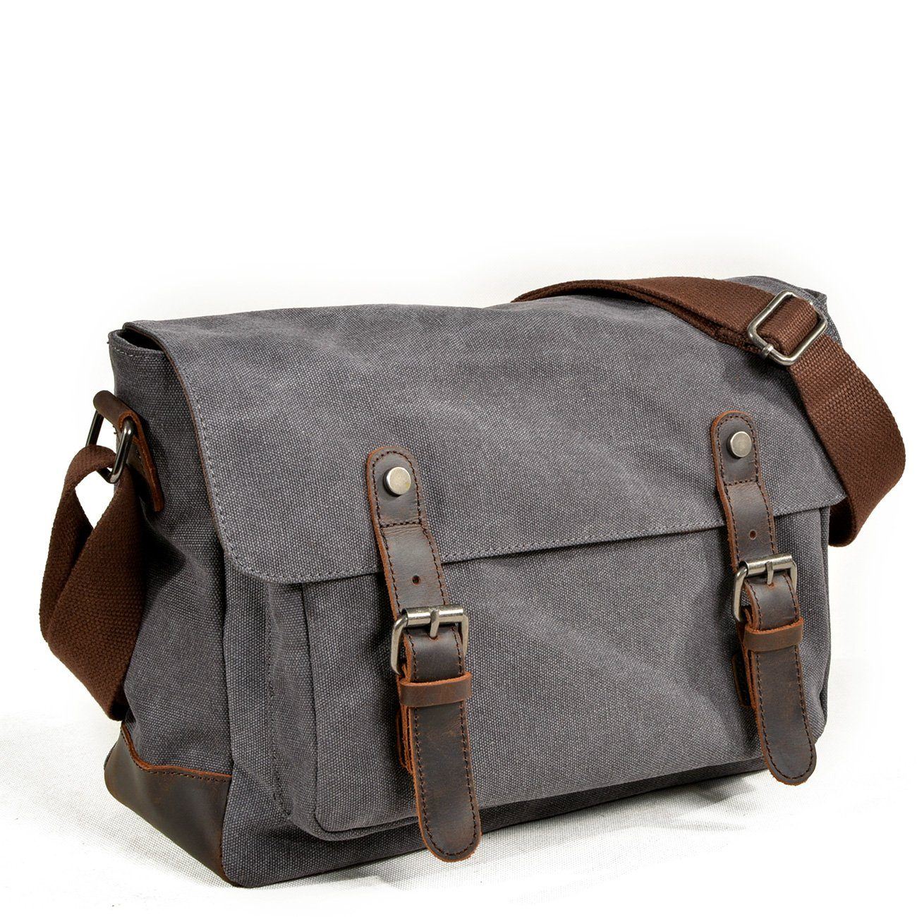 Aurion Retro Axelremsväska Handgjord Canvas Satchel