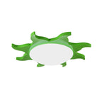 Lampada da soffitto a forma di sole in stile cartone animato in legno e acrilico