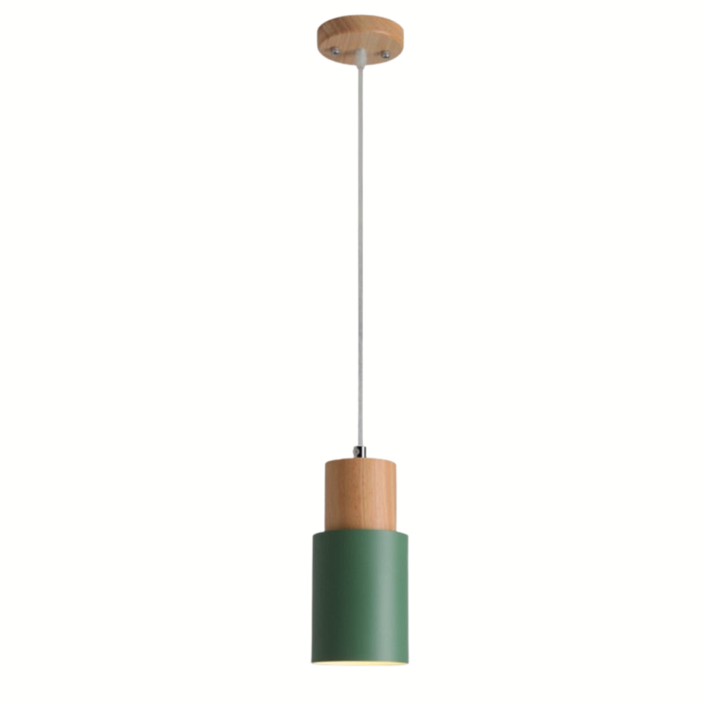 Lumiya Colorful Nordic Pendant Lamp With Wood Base
