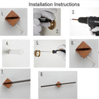 Porta asciugamani AstraWood con finitura naturale effetto venatura del legno