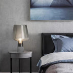 NovaVale Amber Glass Table Lamp With Solid Cement Base