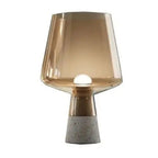 NovaVale Amber Glass Table Lamp With Solid Cement Base