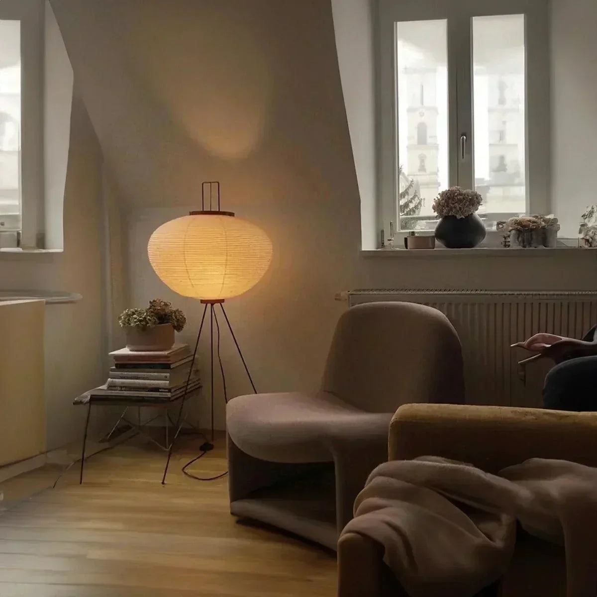 HikariZen Rice Paper Floor Lamp Minimalist Japanese Style