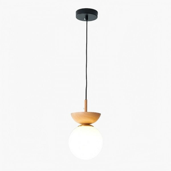Liora Half-wood Pendant Light With Water-transfer Wood