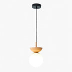 Liora Half-wood Pendant Light With Water-transfer Wood