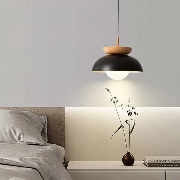 Liora Half-wood Pendant Light With Water-transfer Wood