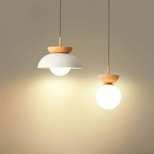 Liora Half-wood Pendant Light With Water-transfer Wood