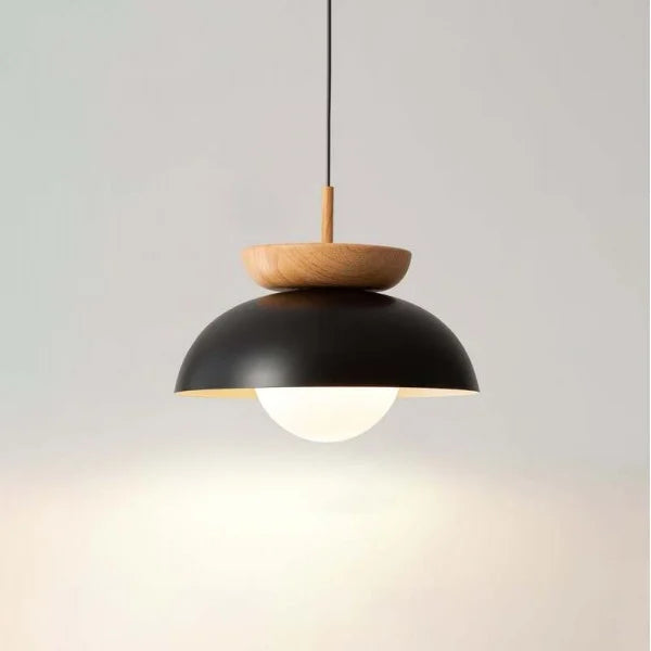 Liora Half-wood Pendant Light With Water-transfer Wood