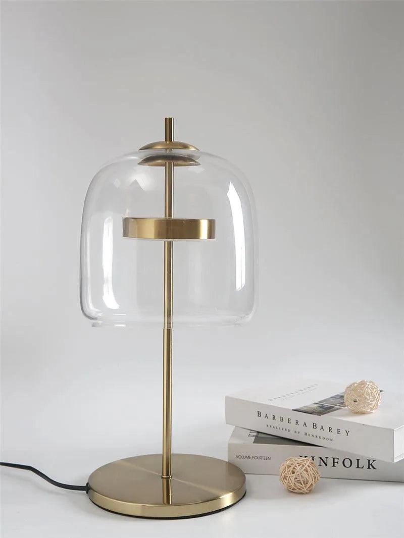 Scandinavian Clear Glass Table And Desk Lamp, Modern LED Lighting For Living Room And Bedroom