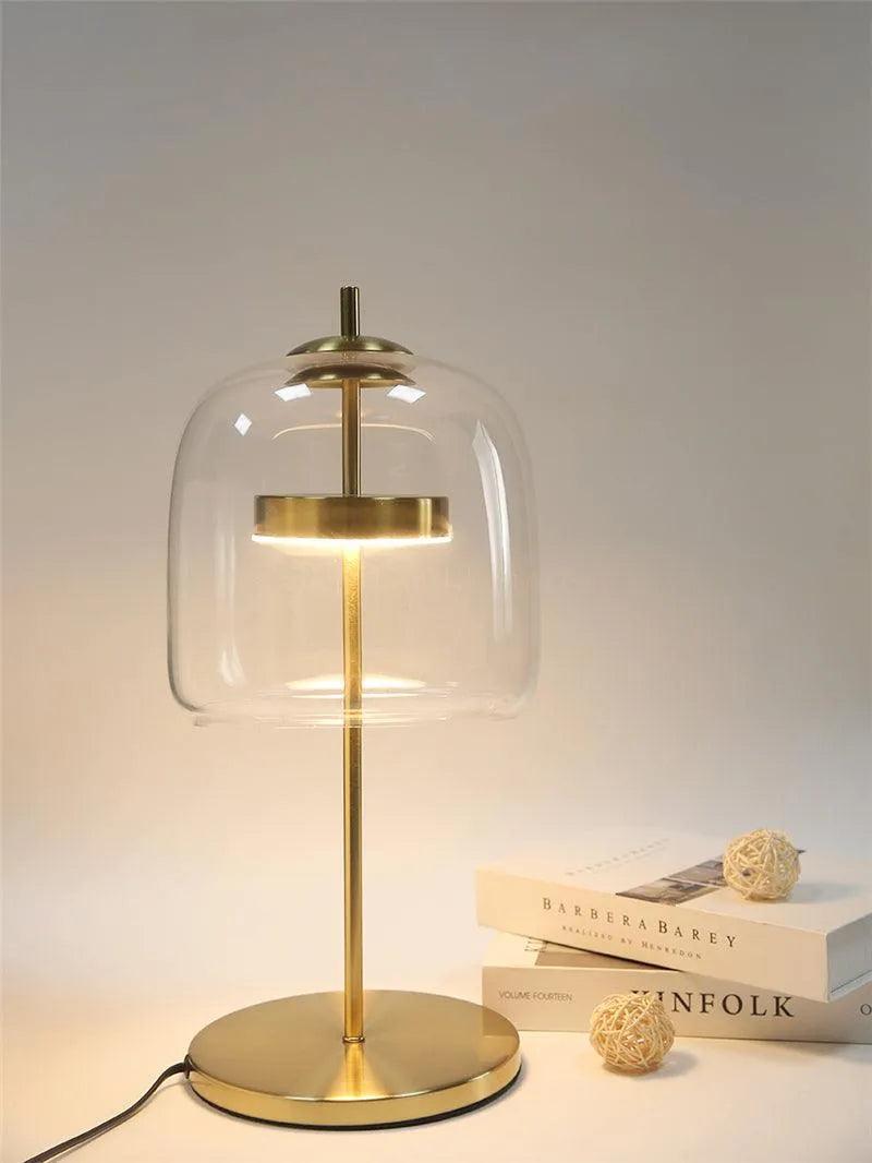 Scandinavian Clear Glass Table And Desk Lamp, Modern LED Lighting For Living Room And Bedroom