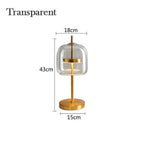 Scandinavian Clear Glass Table And Desk Lamp, Modern LED Lighting For Living Room And Bedroom