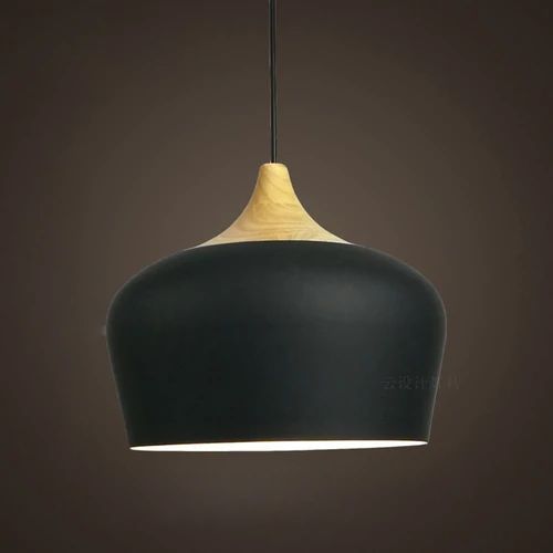 Soft Pastel Metal and Wood Pendant Lights