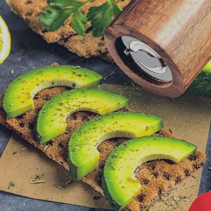 סט מטחנות מלח ופלפל מעץ אקציה פרימיום SylvaLuxe