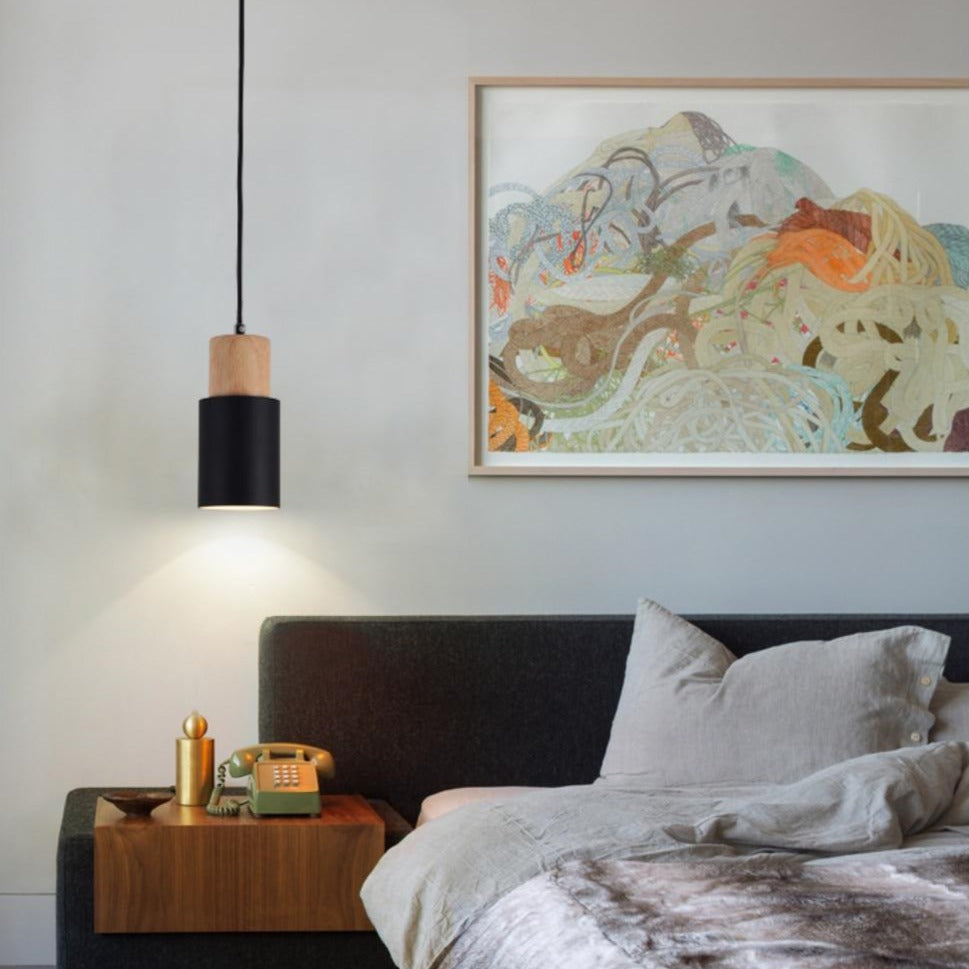 Lumiya Colorful Nordic Pendant Lamp With Wood Base