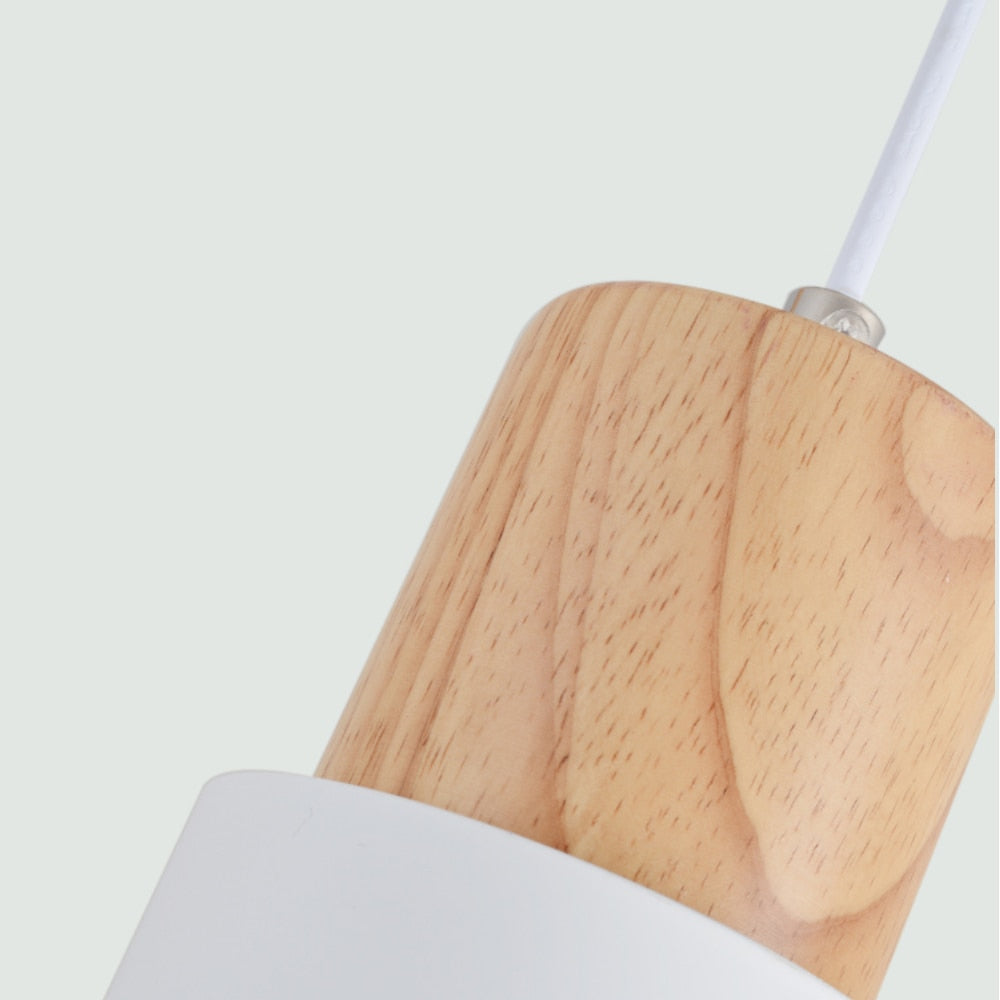 Lumiya Colorful Nordic Pendant Lamp With Wood Base