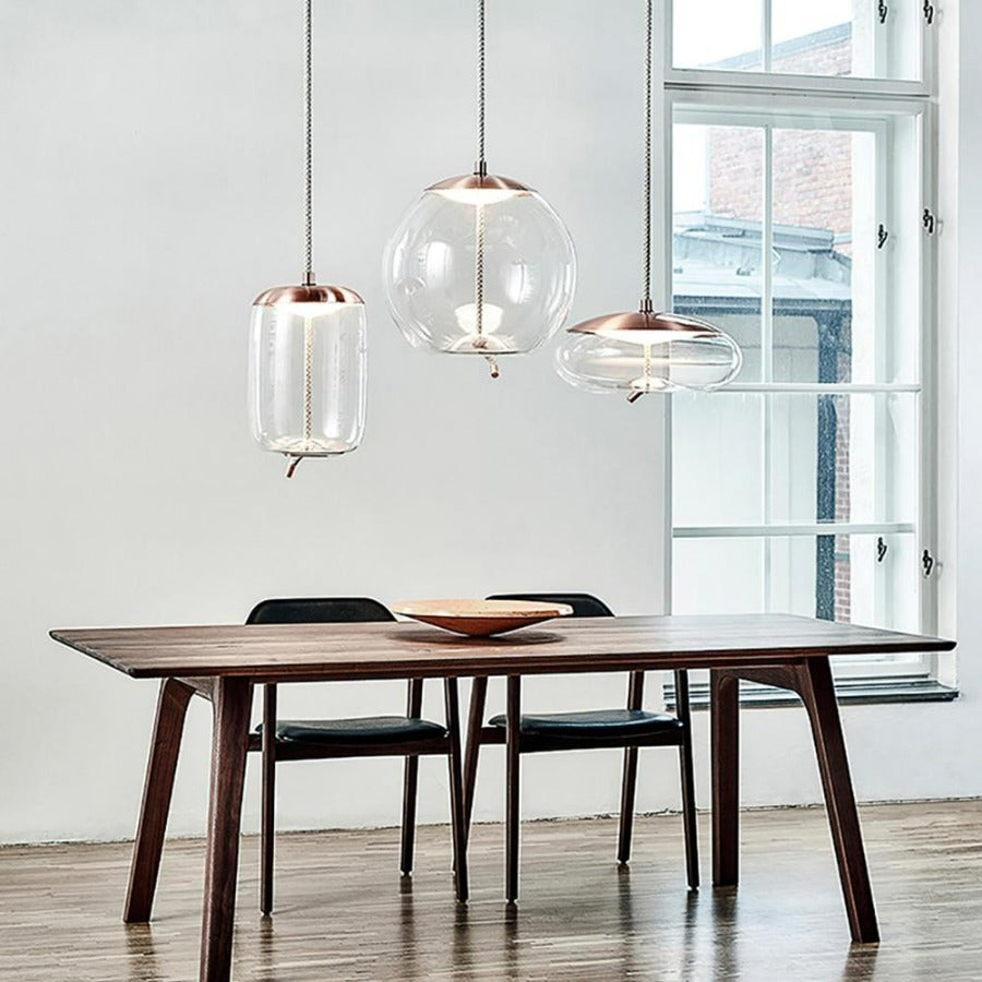 Scandinavian Rope And Glass Pendant Lights