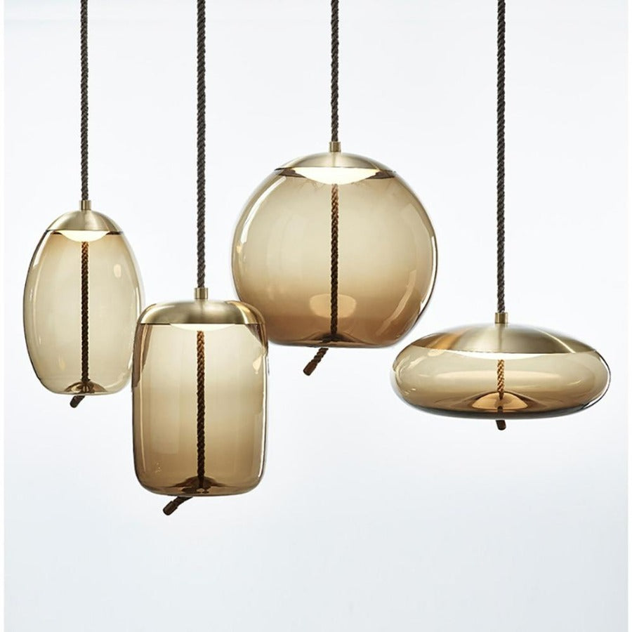 Scandinavian Rope And Glass Pendant Lights