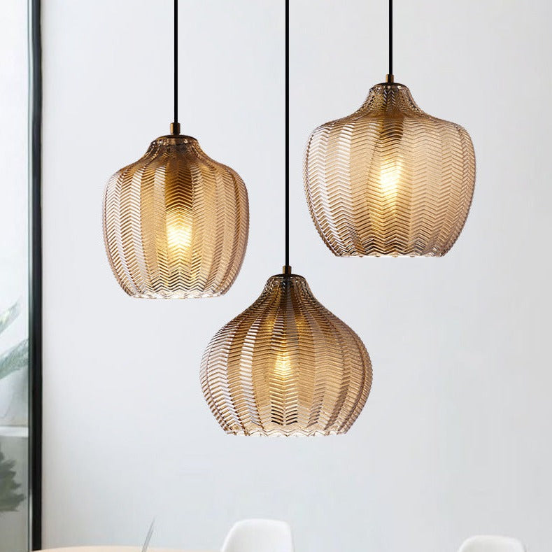 Marlo | Pendant Lights in Textured Glass