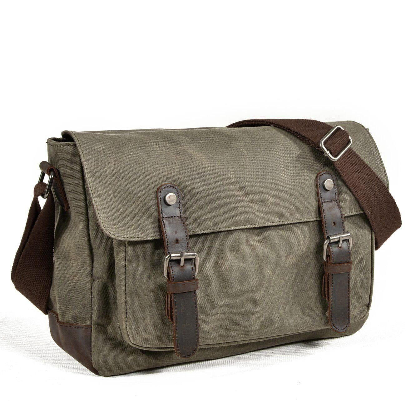 Aurion Retro Axelremsväska Handgjord Canvas Satchel
