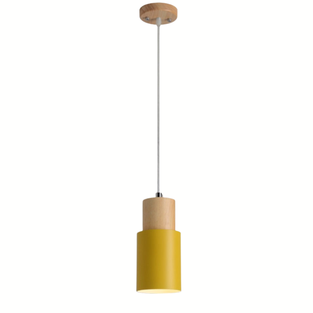 Lumiya Colorful Nordic Pendant Lamp With Wood Base